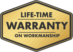 Lifetime warranty on workmanship badge.
